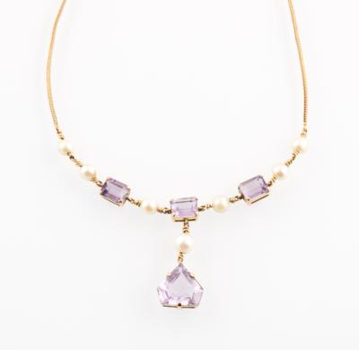 Amethyst Kulturperlen Collier - Gioielli