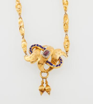 Halbperlen Granat Collier - Jewellery