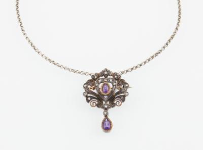 Diamant Amethyst Anhänger - Gioielli