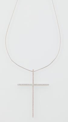 Brillant Collier Kreuz zus. ca. 0,80 ct - Schmuck