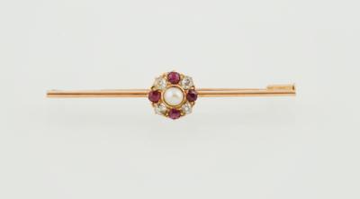 Altschliffdiamant Rubinbrosche - Jewellery