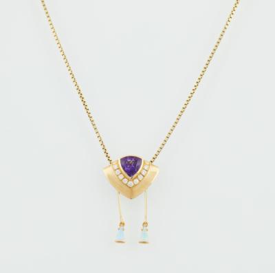 Brillant Opal Amethystcollier - Schmuck