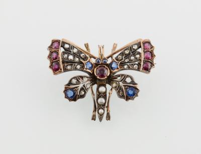 Farbstein Brosche Schmetterling - Jewellery