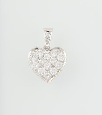 Brillant Herzanhänger zus. ca.0,65 ct - Jewellery