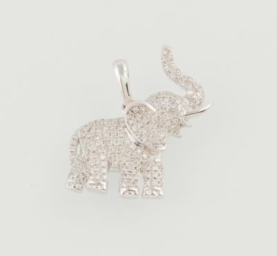 Brillant Anhänger "Elefant" zus. ca. 0,75 ct - Schmuck