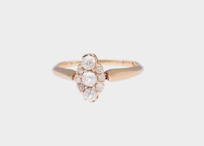 Altschliffdiamant Ring zus. ca. 0,40 ct - Schmuck