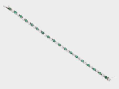 Brillant Smaragd Armband - Klenoty