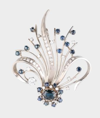 Brillant Saphirbrosche - Jewellery