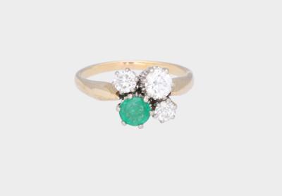 Altschliff Diamant Smaragd Ring - Jewellery