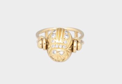 Brillant Ring Skarabäus zus. ca. 0,15 ct - Jewellery