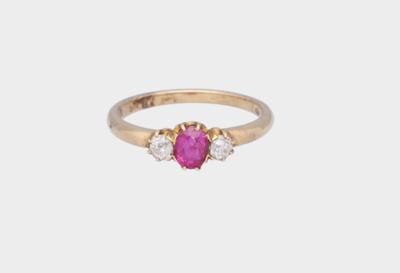 Altschliffbrillant Ring mit unbehandeltem Rubin ca. 0,60 ct - Gioielli