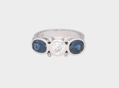 Brillant Diamant Saphir Ring - Klenoty