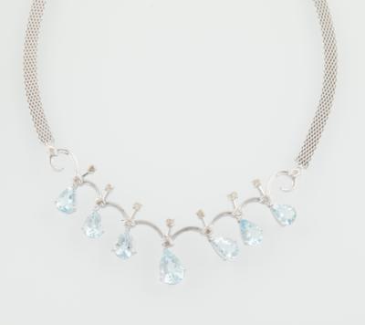 Aquamarincollier zus. ca. 17,50 ct - Klenoty