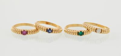 Brillant Farbstein Ringset - Jewellery