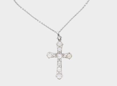 Diamant Kreuzanhänger zus. ca.1,60 ct - Klenoty
