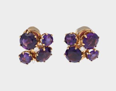 Amethyst Ohrclips - Jewellery