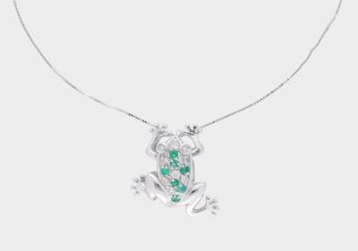 Brillant Smaragd Anhänger Frosch - Jewellery