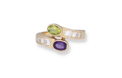 Brillant Amethyst Peridot Ring - Klenoty