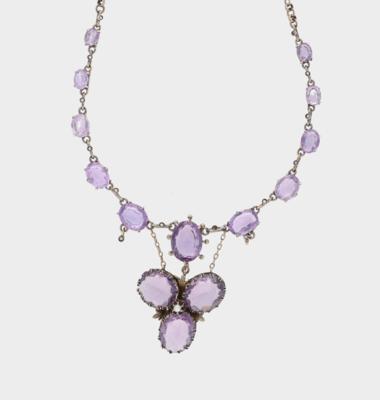 Amethyst Halbperlen Collier - Schmuck