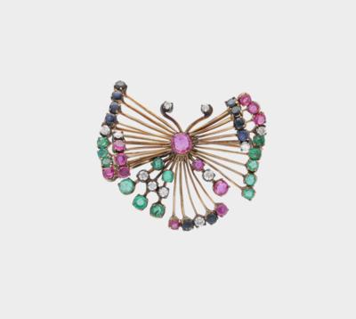 Brillant Farbstein Brosche Schmetterling - Jewellery