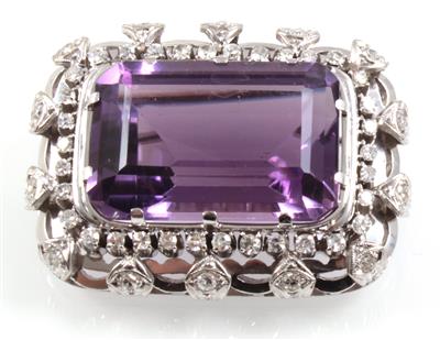 Amethyst Diamantbrosche - Jewellery