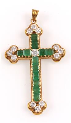 Brillant Smaragdkreuz - Jewellery