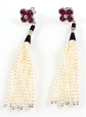 Rubin Kulturperlenohrgehänge - Jewellery