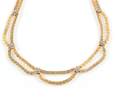 Diamantcollier zus. ca. 0,60 ct - Gioielli