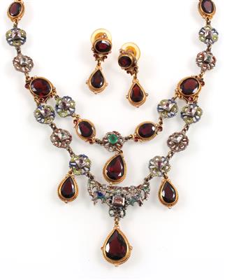 Granat Farbstein Schmuckset - Jewellery