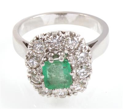 Brillant-Smaragdring zus. 0,69 ct - Jewellery