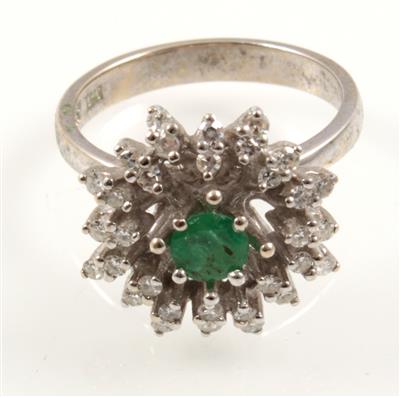 Smaragd-Diamantring - Gioielli