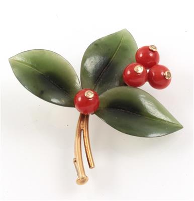 Brosche Vogelbeeren - Schmuck