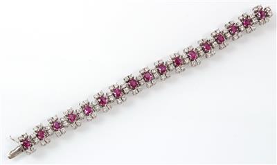 Brillant-Rubinarmband zus. ca. 7,50 ct - Klenoty