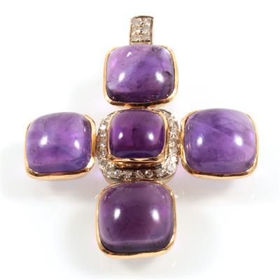 Achtkantdiamant Amethyst Anhänger - Gioielli