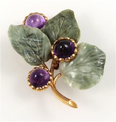 Amethystbrosche Blumen - Schmuck