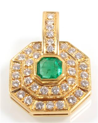 Brillant Smaragdanhänger zus. ca. 2,10 ct - Jewellery