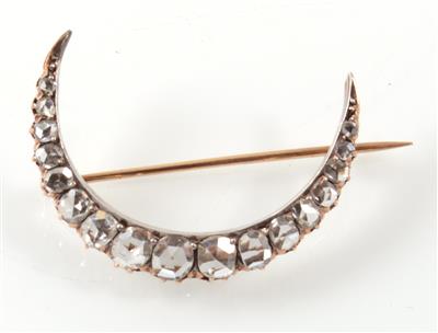 Diamantrauten Brosche Mond - Jewellery