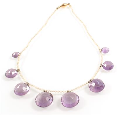 Amethyst Griessperlen Kette - Gioielli