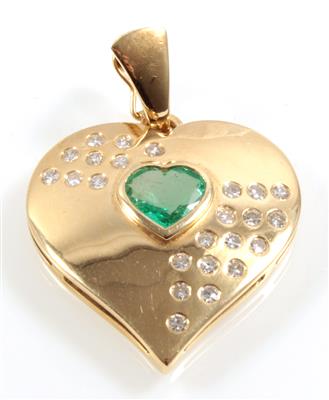 Diamantherzanhänger zus. ca. 0,55 ct - Jewellery