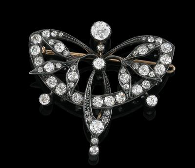 Jugendstil Diamantbrosche zus. ca. 2,5 ct - Jewellery