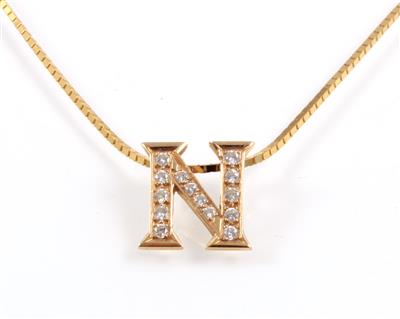 Brillant Buchstabenanhänger "N" zus. ca. 0,35 ct - Jewellery