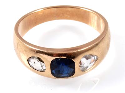 Diamantrauten-Saphirring - Jewellery