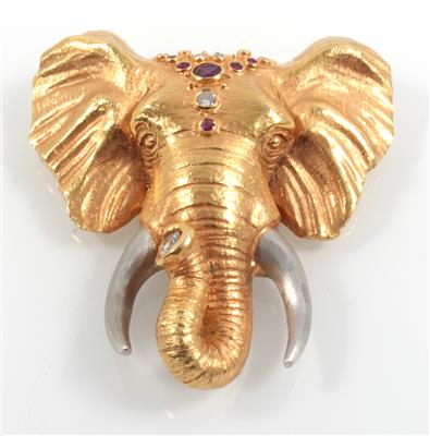 Diamant Rubinanhänger Elefant - Klenoty