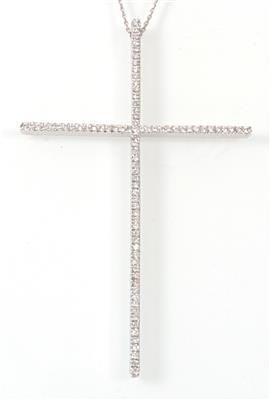 Brillantanhänger Kreuz zus. ca. 0,85 ct - Schmuck