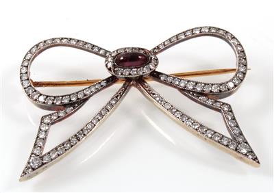 Diamant Granatbrosche - Jewellery