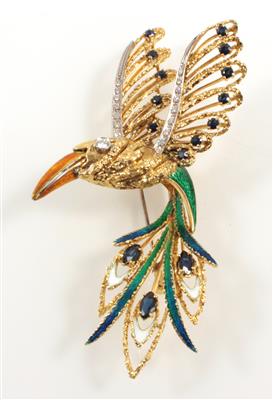 Diamantanhänger Paradiesvogel - Schmuck