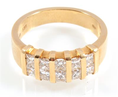 Princessschliff Diamantring zus. ca. 0,80 ct - Jewellery