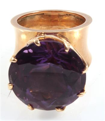 Amethystring ca. 25 ct - Diamanten und exklusive Farbsteinvarietäten