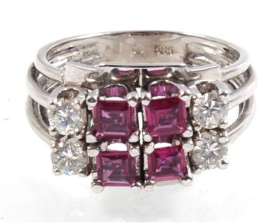 Brillant Rubinring - Diamanten und exklusive Farbsteinvarietäten