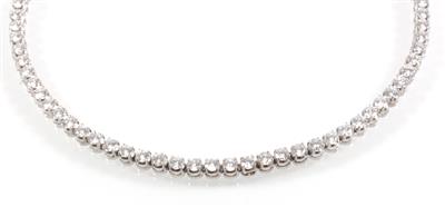 Brillantcollier zus. ca. 11,20 ct - Diamanten und exklusive Farbsteinvarietäten